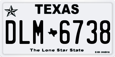 TX license plate DLM6738