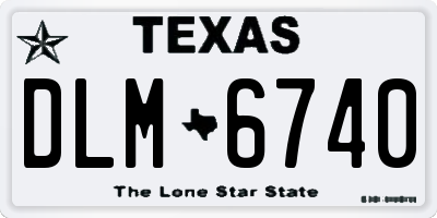 TX license plate DLM6740
