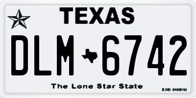 TX license plate DLM6742