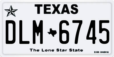 TX license plate DLM6745