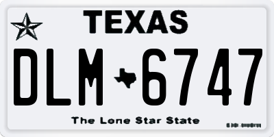 TX license plate DLM6747