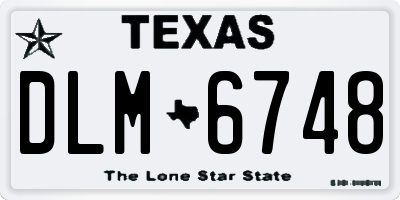 TX license plate DLM6748