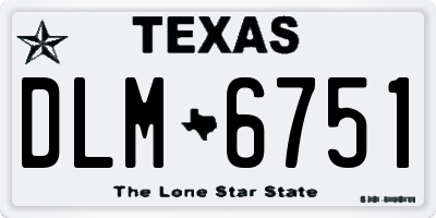 TX license plate DLM6751