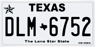 TX license plate DLM6752