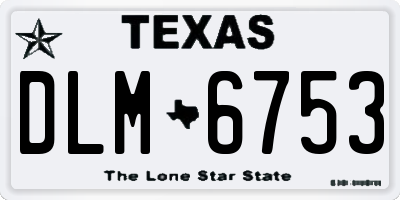 TX license plate DLM6753