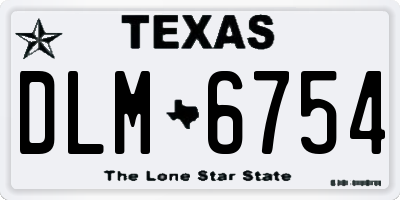 TX license plate DLM6754