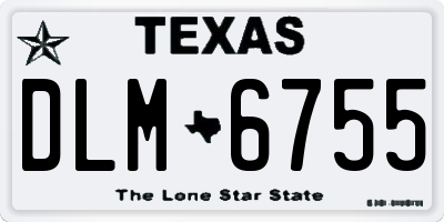 TX license plate DLM6755
