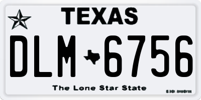 TX license plate DLM6756