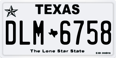 TX license plate DLM6758