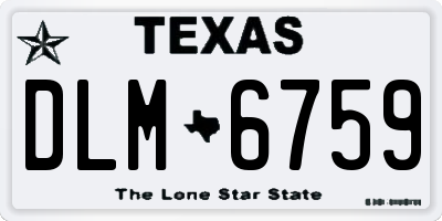 TX license plate DLM6759