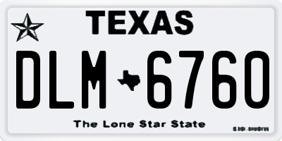 TX license plate DLM6760