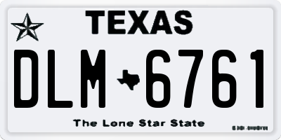 TX license plate DLM6761