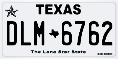 TX license plate DLM6762