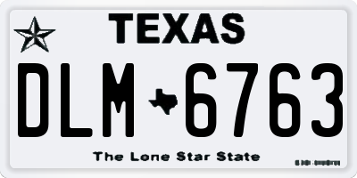 TX license plate DLM6763