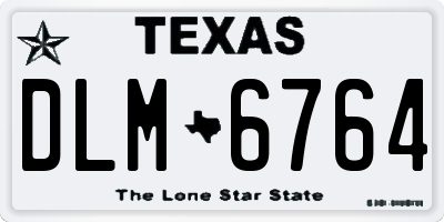 TX license plate DLM6764