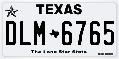 TX license plate DLM6765