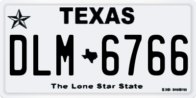 TX license plate DLM6766