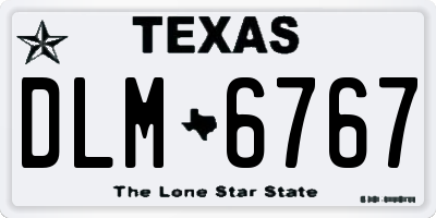 TX license plate DLM6767