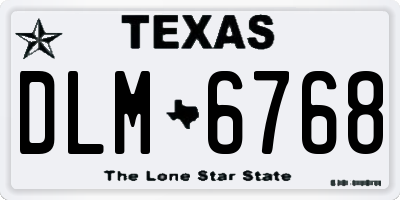 TX license plate DLM6768