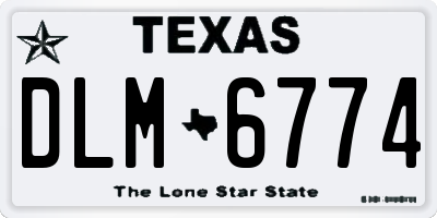 TX license plate DLM6774