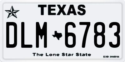 TX license plate DLM6783