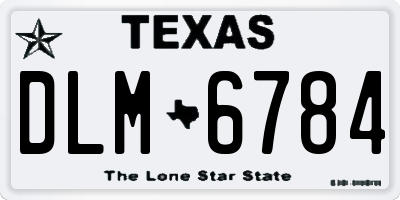 TX license plate DLM6784