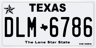 TX license plate DLM6786