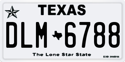 TX license plate DLM6788