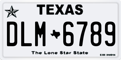 TX license plate DLM6789