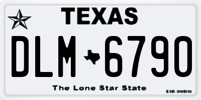 TX license plate DLM6790