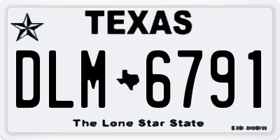 TX license plate DLM6791