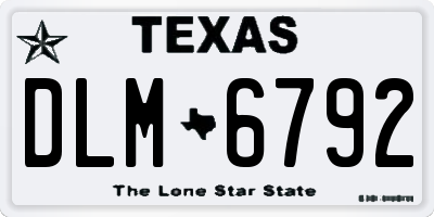 TX license plate DLM6792