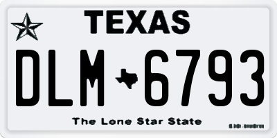 TX license plate DLM6793