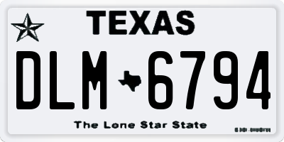 TX license plate DLM6794
