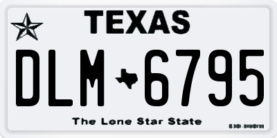 TX license plate DLM6795