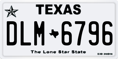 TX license plate DLM6796