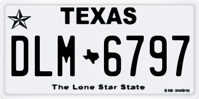 TX license plate DLM6797