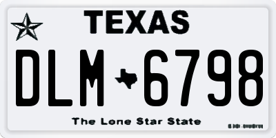 TX license plate DLM6798