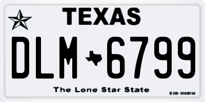 TX license plate DLM6799