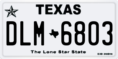 TX license plate DLM6803