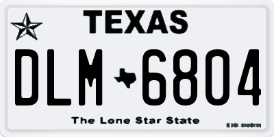 TX license plate DLM6804