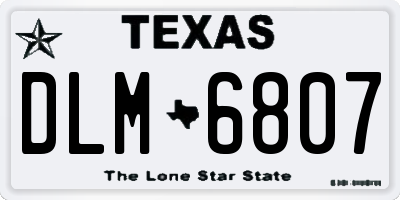 TX license plate DLM6807