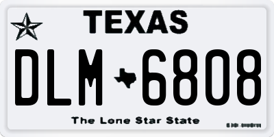 TX license plate DLM6808
