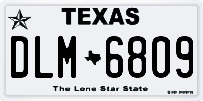 TX license plate DLM6809