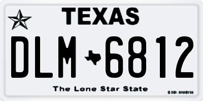 TX license plate DLM6812