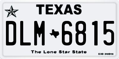 TX license plate DLM6815