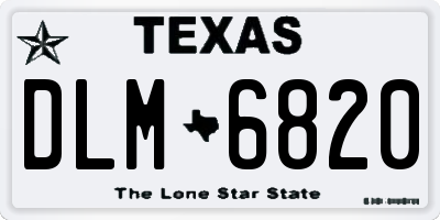 TX license plate DLM6820