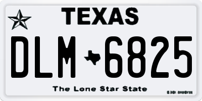 TX license plate DLM6825