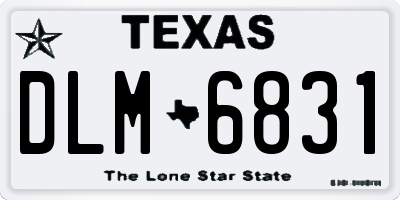 TX license plate DLM6831