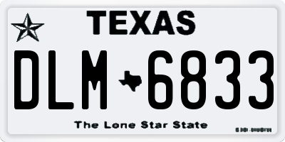 TX license plate DLM6833